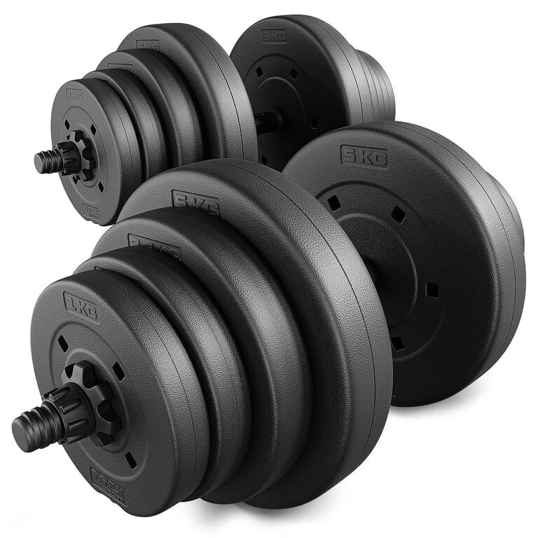 Zestaw hantli bitumicznych regulowanych Trex Sport 2×20kg z gryfami 25mm x 54cm