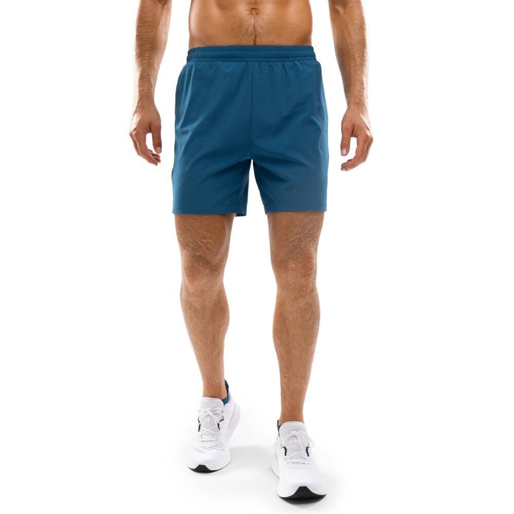 Męskie krótkie spodenki do biegania 2 w 1 Fitness Siroko Admix Blue