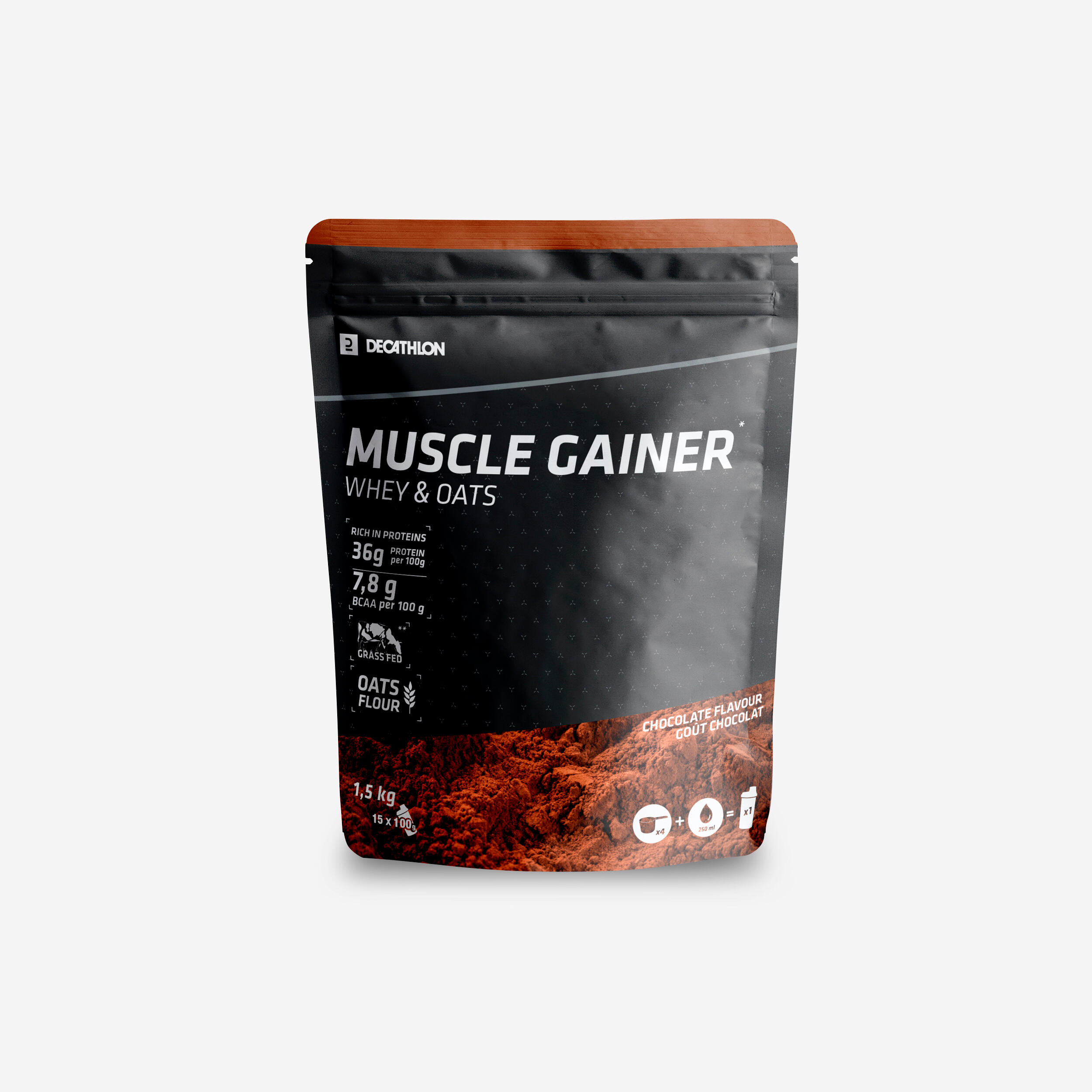 Odżywka Muscle Gainer owies i serwatka smak czkoladowy 1,5 kg
