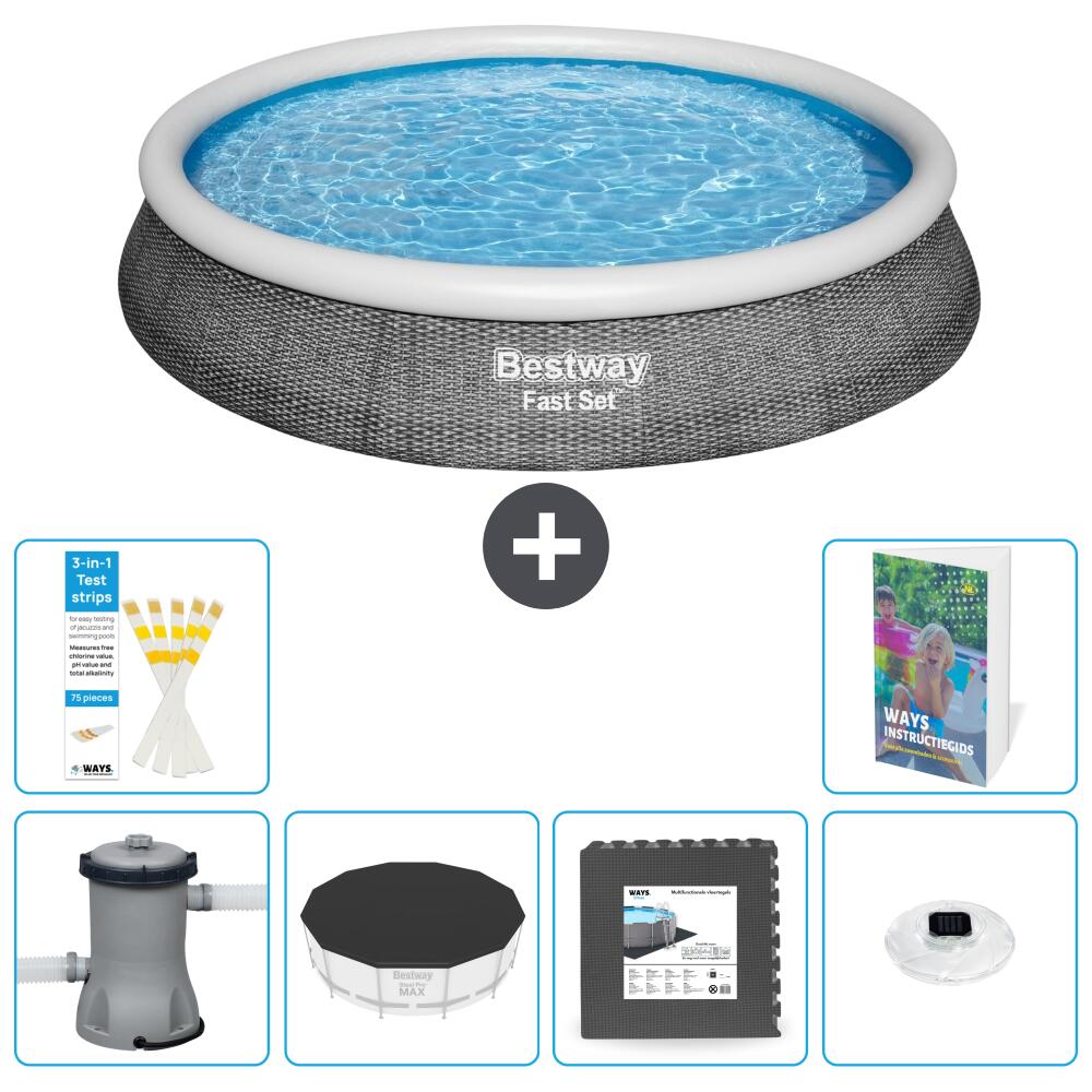 BESTWAY Basen Fast Set Okrągły - 396x84 cm - 7-częściowy S312