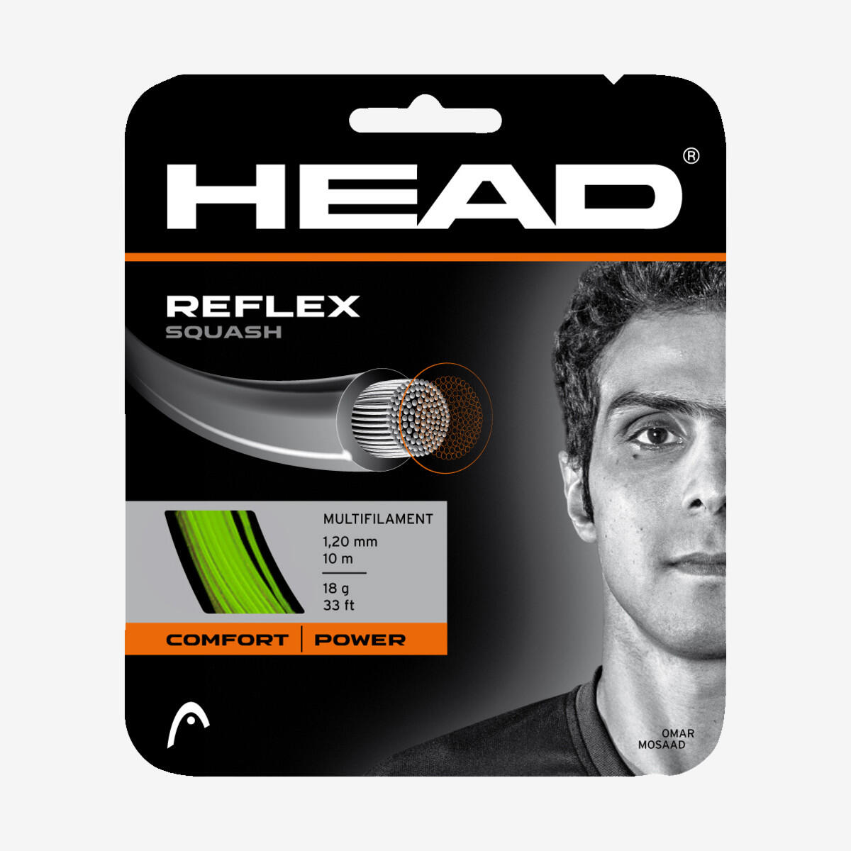 Naciąg do squasha Head Reflex 1.20 zielony