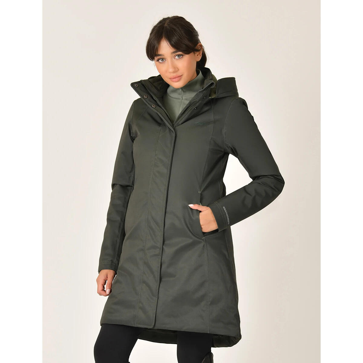 Długa kurtka przeciwdeszczowa dla kobiet do jazdy konnej Weatherbeeta