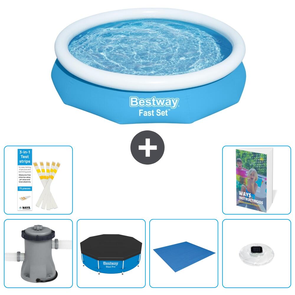BESTWAY Basen Fast Set Okrągły - 305x66 cm - 7-częściowy S248