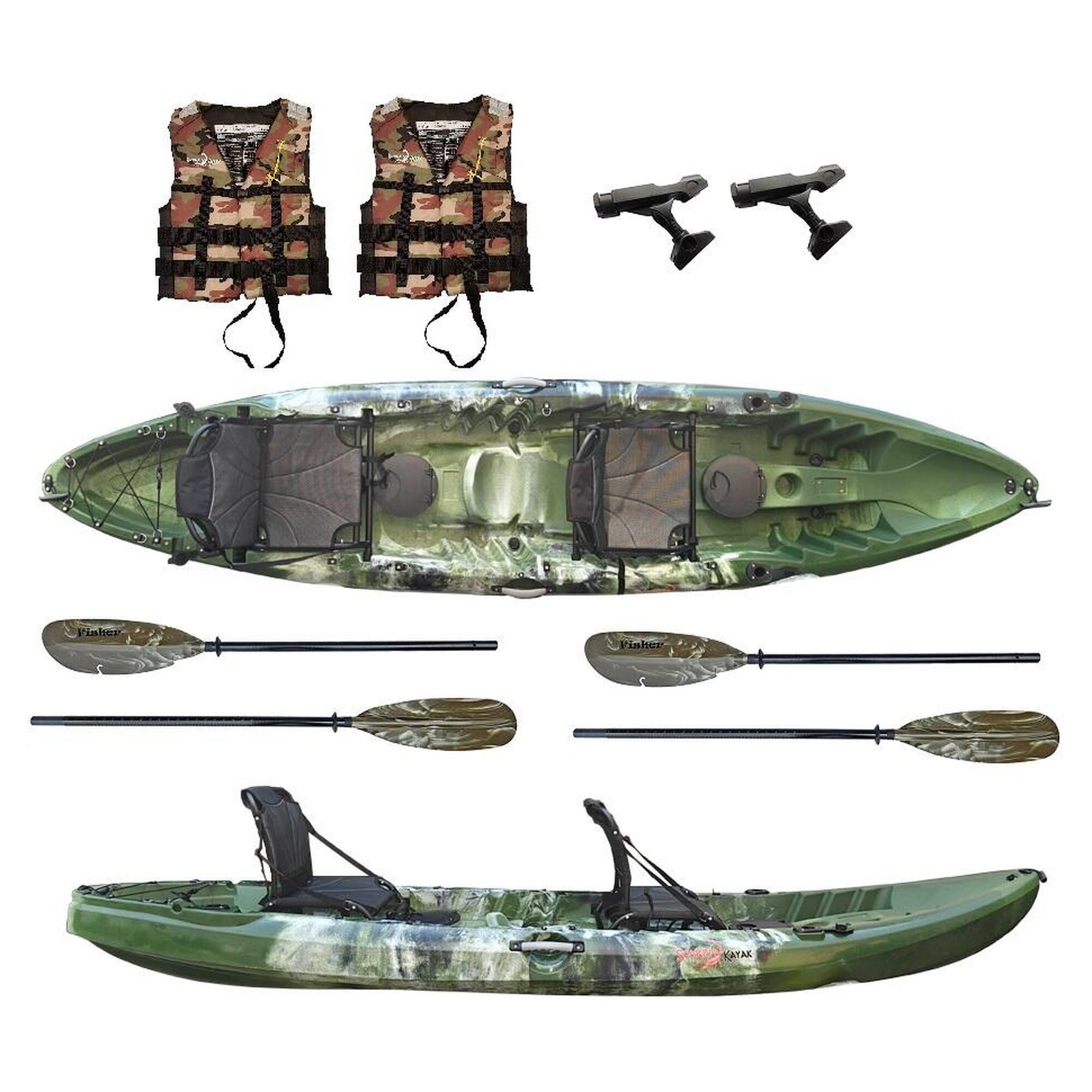 Kajak dwuosobowy wędkarski sit on top Scorpio kayak Orinoko 3 Angler zestaw