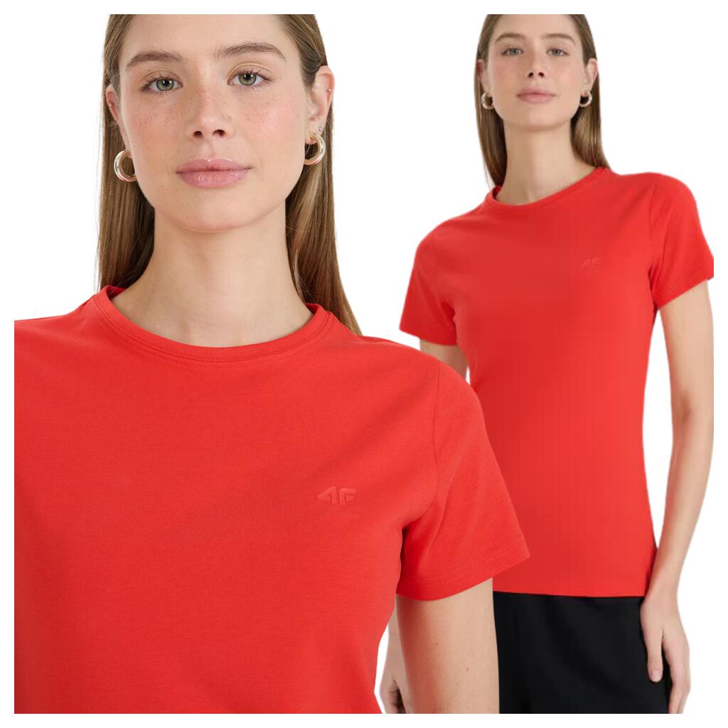T-shirt slim gładki damski 4F 4FWMM00TTSHF2255