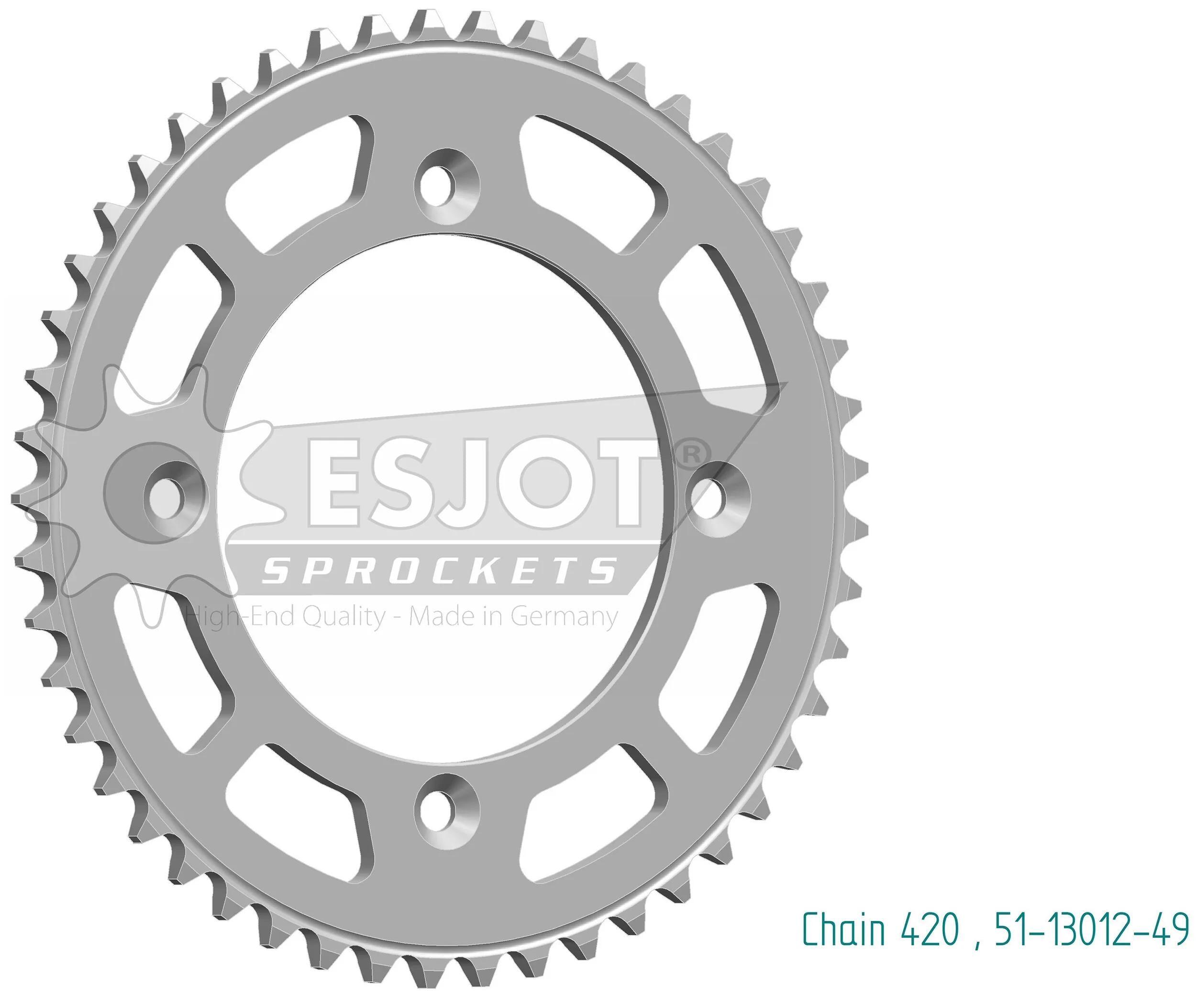 Zębatka rowerowa Esjot 420 49z aluminiowa srebrna