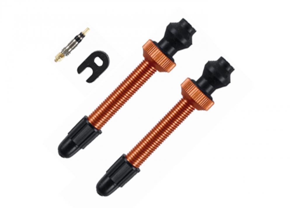 Zawór tubeless Barbieri SV 45mm aluminium pomarańczowy, 2 szt