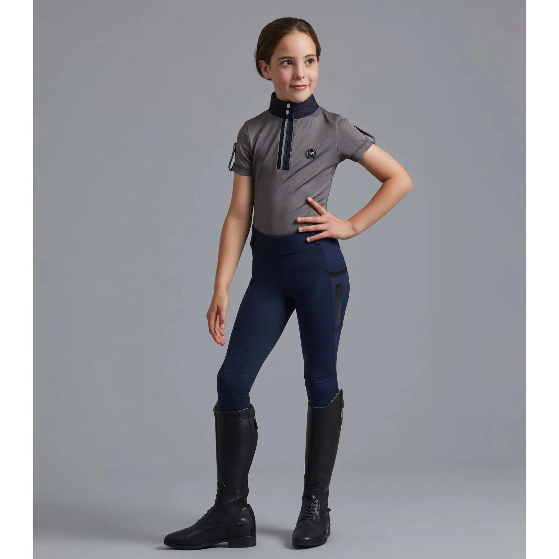 Dziewczęce legginsy jeździeckie z pełną przyczepnością Premier Equine Concerto