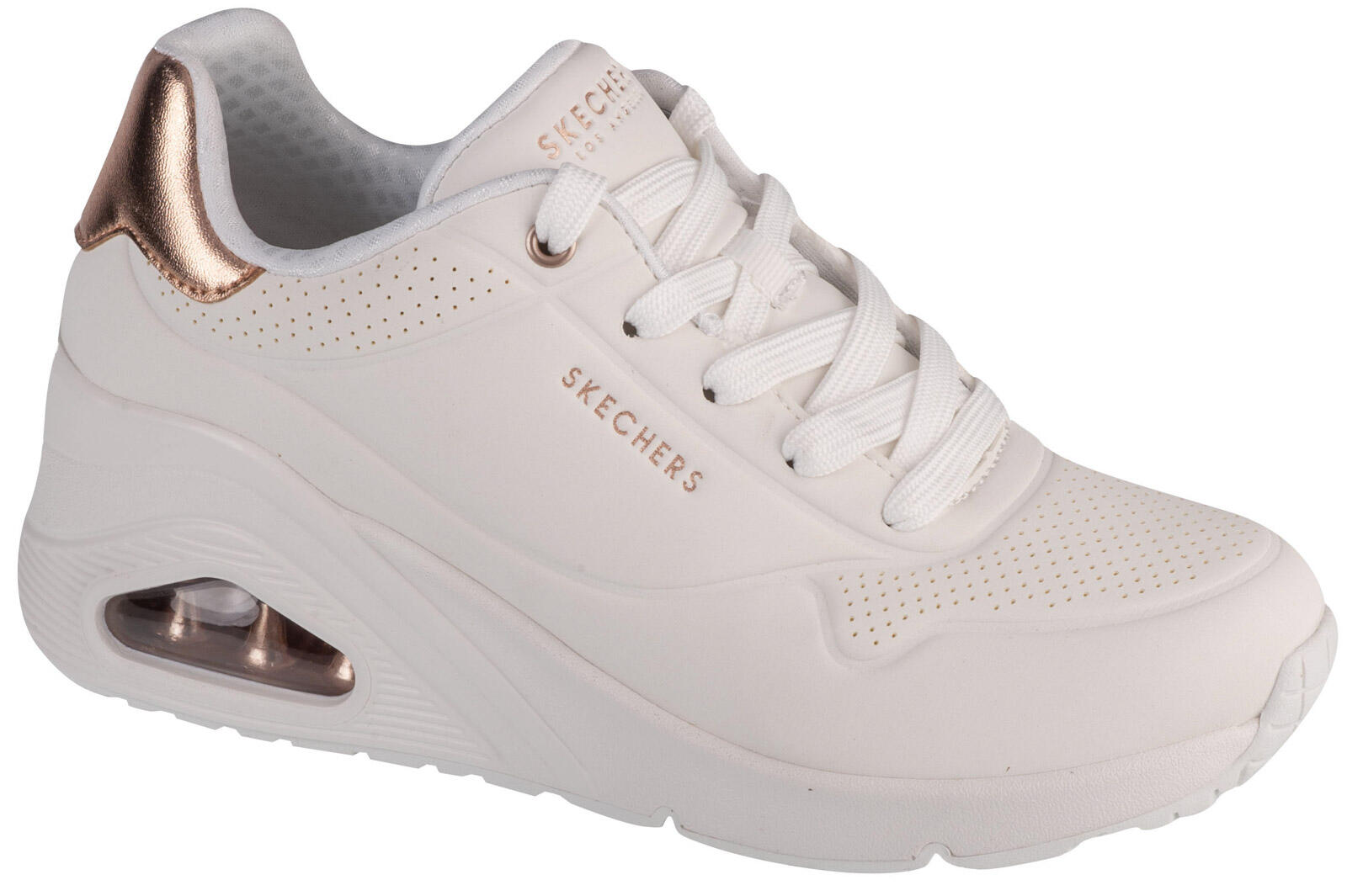 Buty SKECHERS UNO WEDGE - HI STEPS Biały