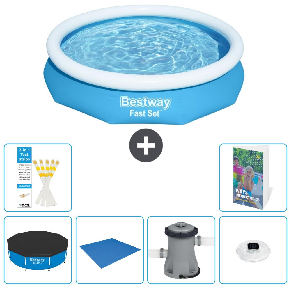 BESTWAY Basen Fast Set Okrągły - 305x66 cm - 7-częściowy S74