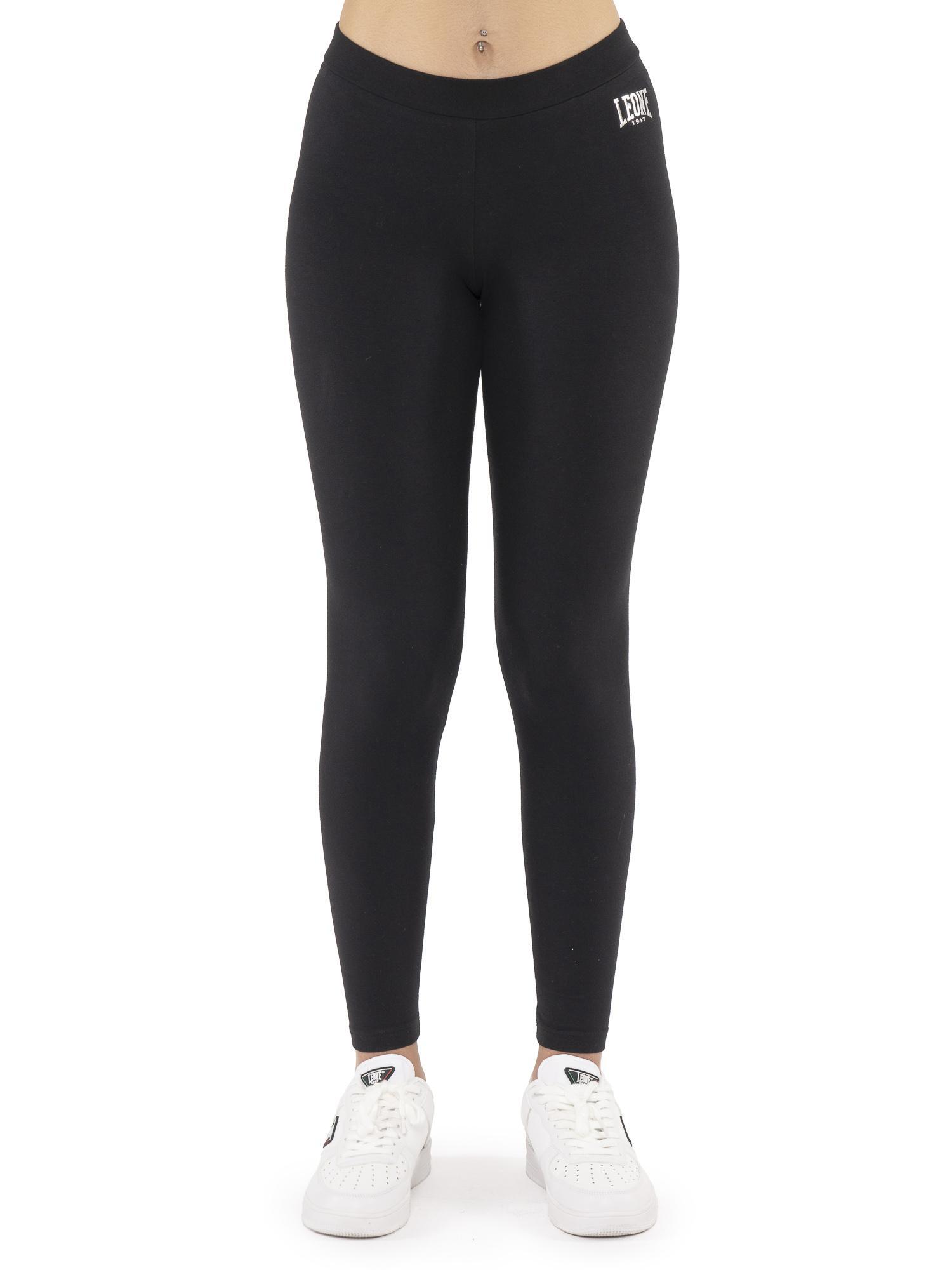 Legginsy damskie z elastycznej bawełny, małe logo Leone 1947 Never Without