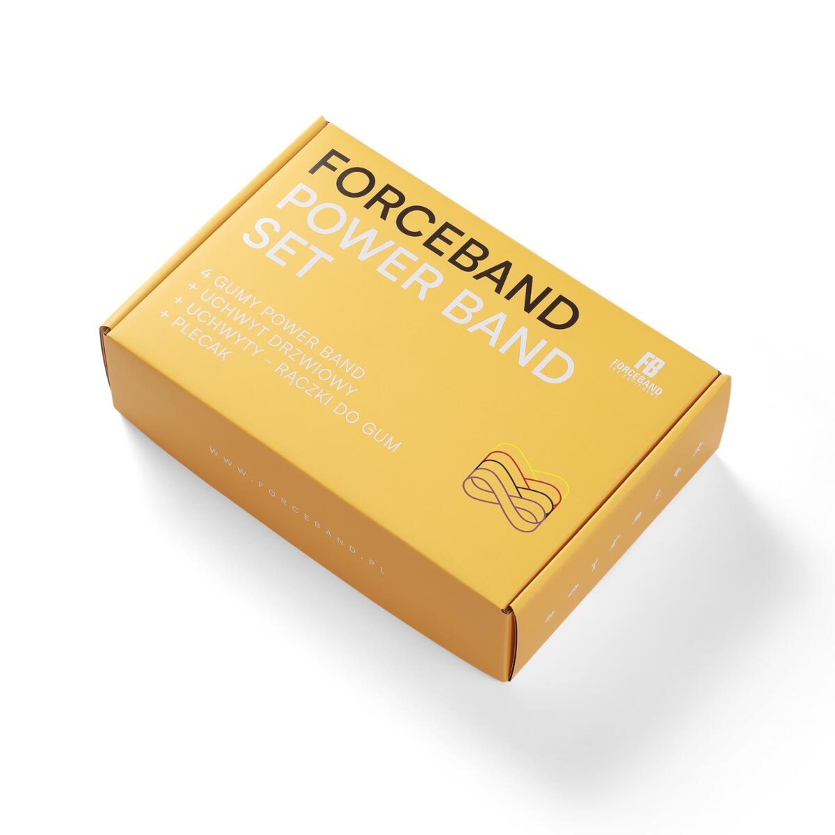Zestaw gum do ćwiczeń Power Band 4 taśmy + 3 uchwyty FORCEBAND