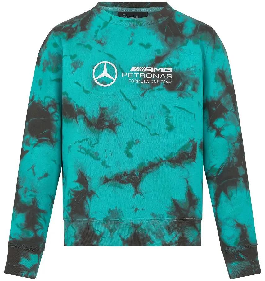 Bluza damska Mercedes-AMG Petronas F1 tie-dye crew neck zielona
