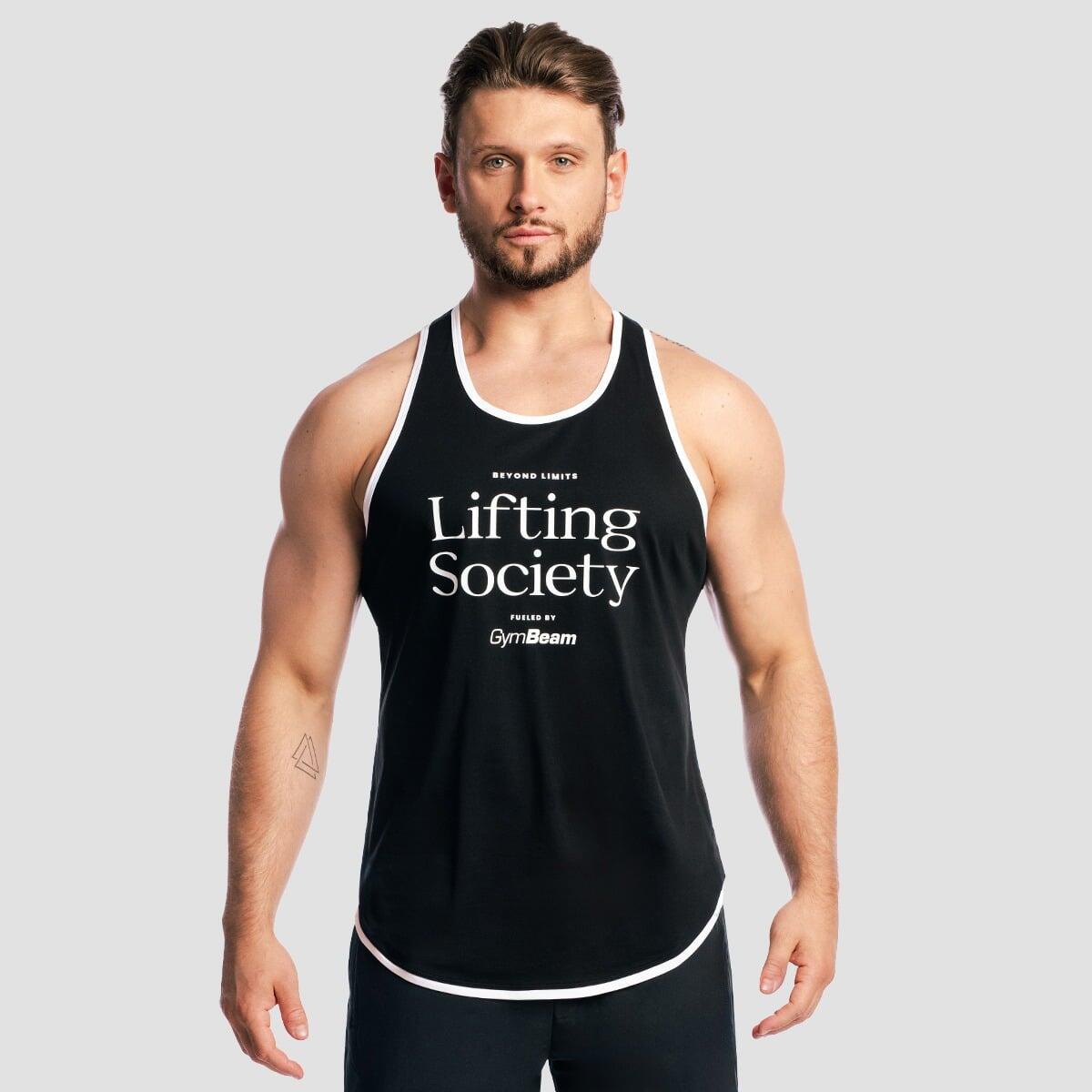 Top męski bodybuilding luźny czarny Lifting Society