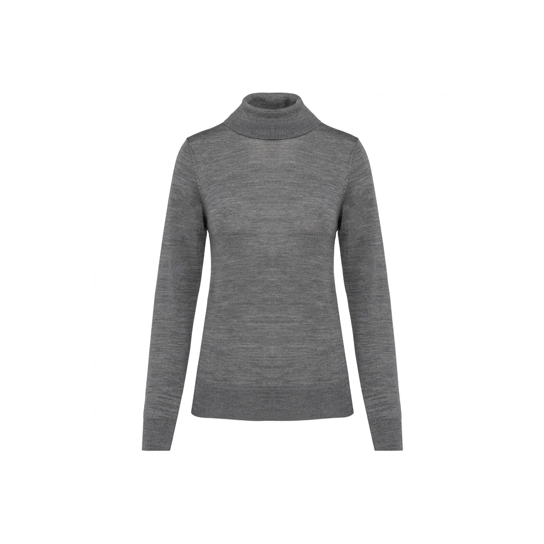 Damski sweter z merynosów z golfem Kariban Premium