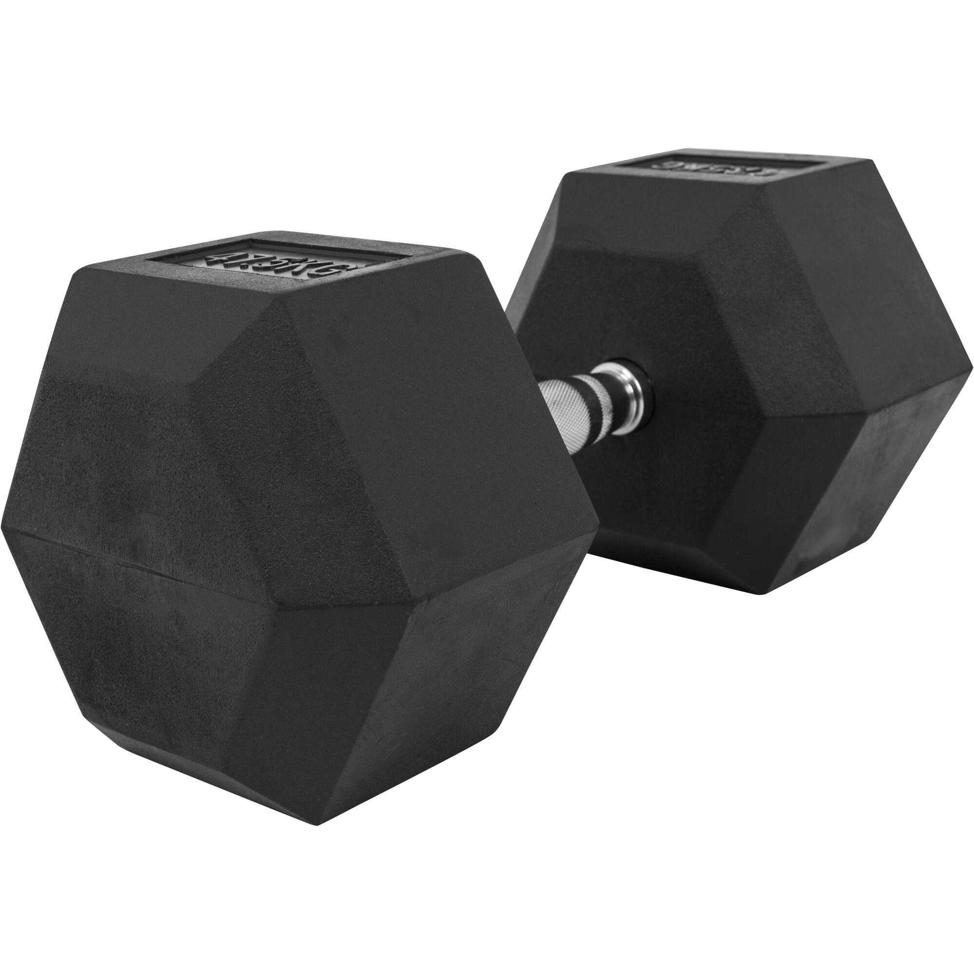 Hantla HEX 47,5 kg sześciokątna żeliwna gumowana Gorilla Sports