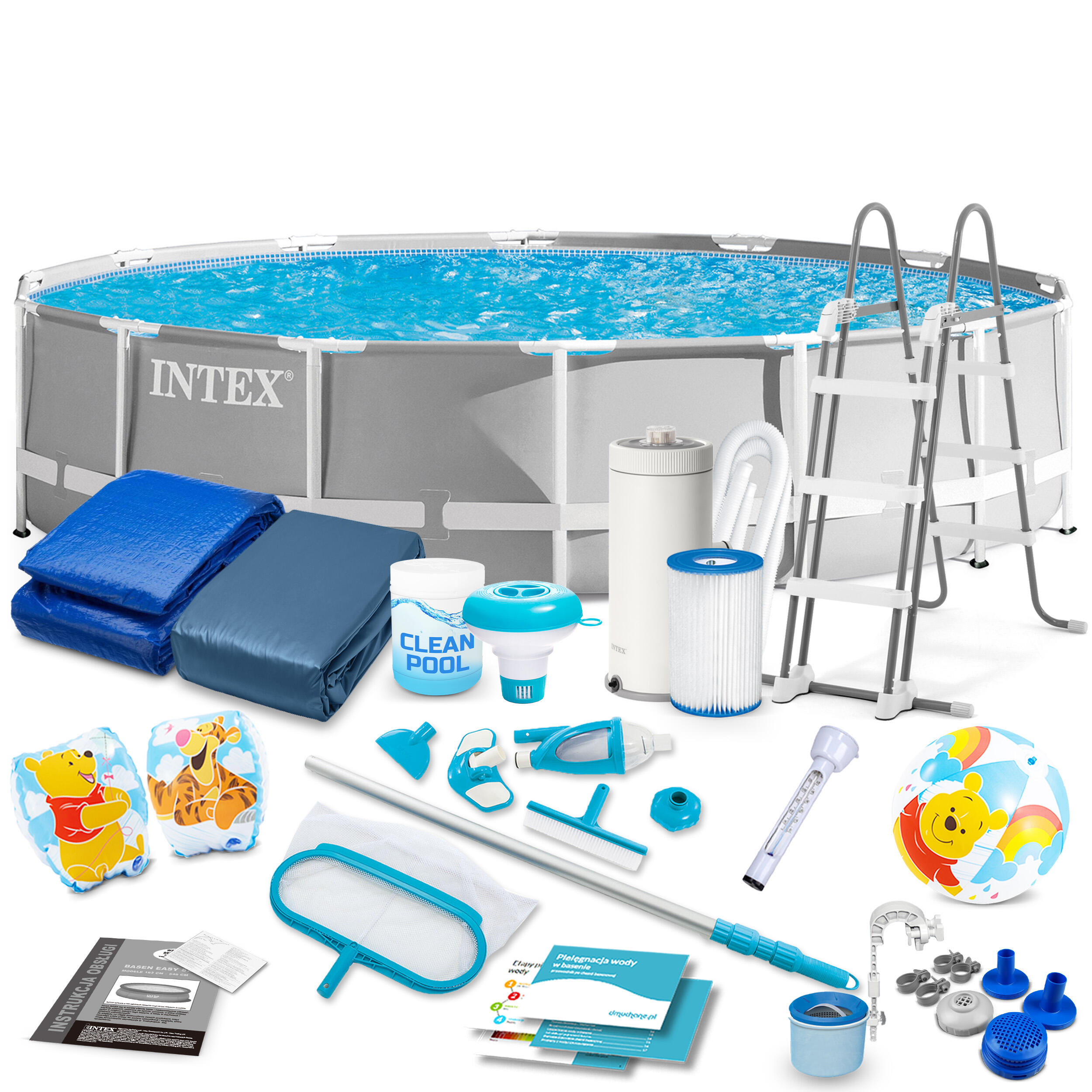 Basen stelażowy do ogrodu Intex 427 x 107 cm zestaw 20w1