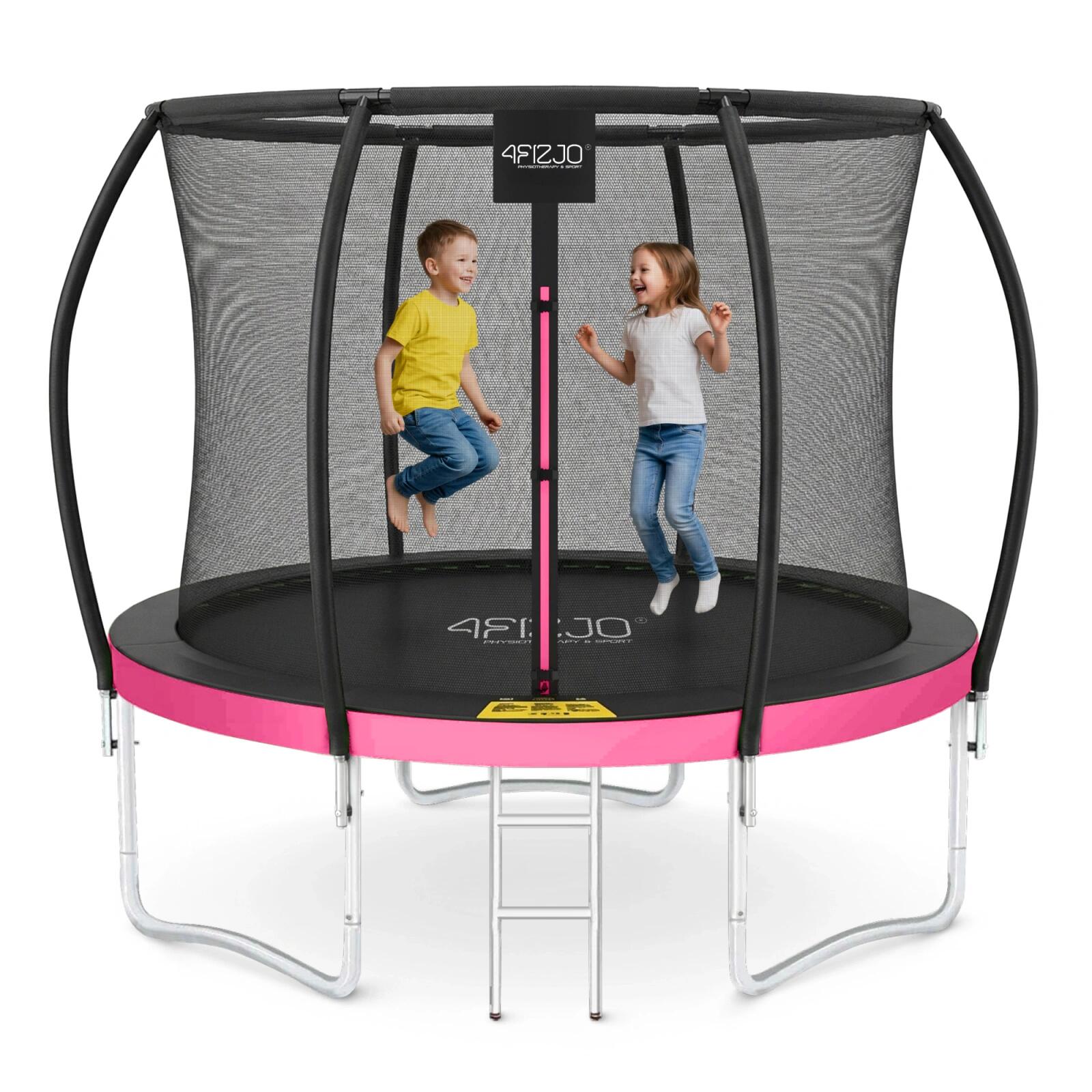 Trampolina ogrodowa dla dzieci 4FIZJO PRO z siatką ochronną 252cm 8FT