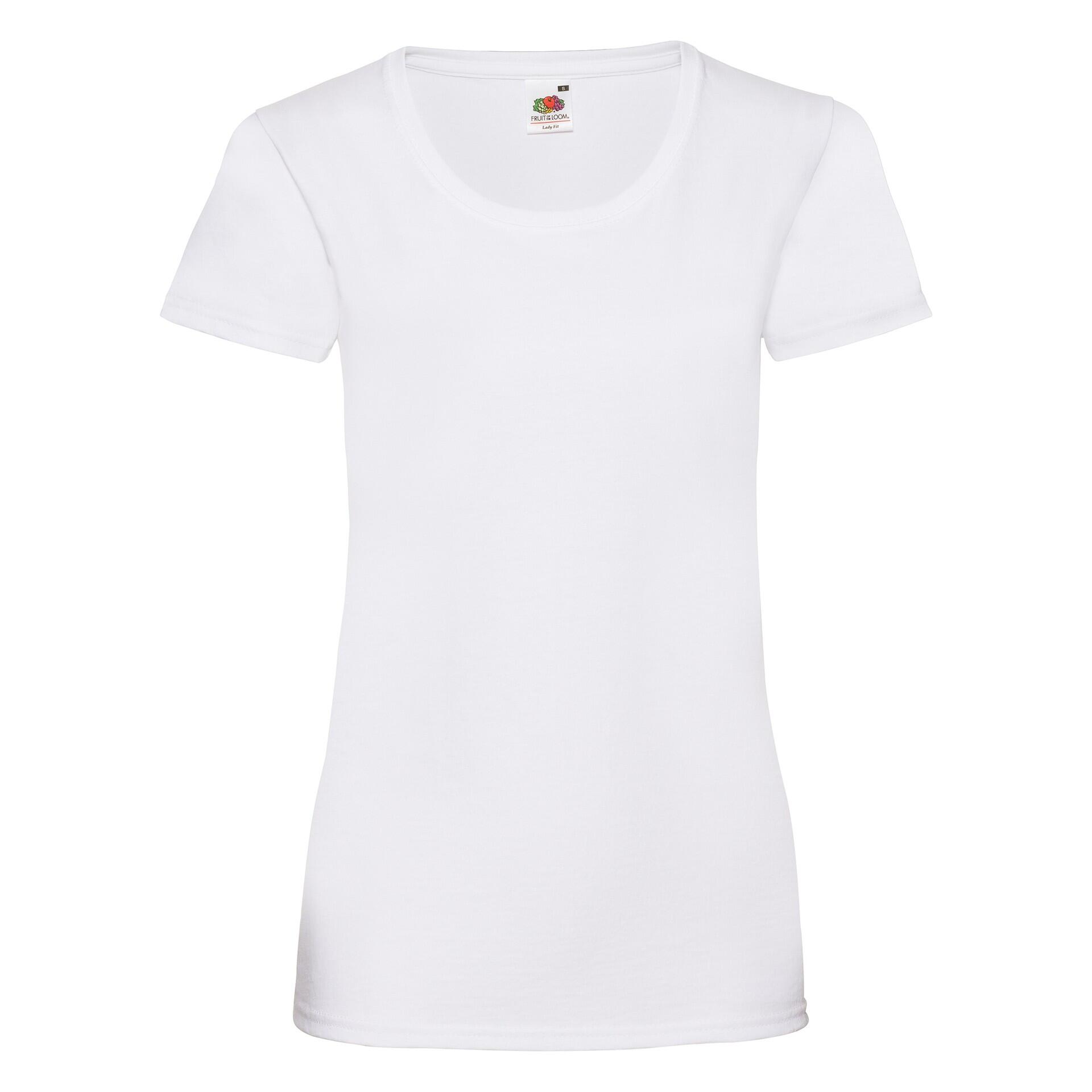 T-shirt Fruit Of The Loom Valueweight Damski Blanco