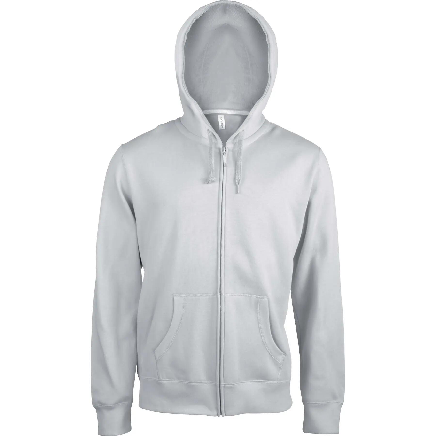 Bluza z kapturem i zamkiem błyskawicznym Kariban blanc