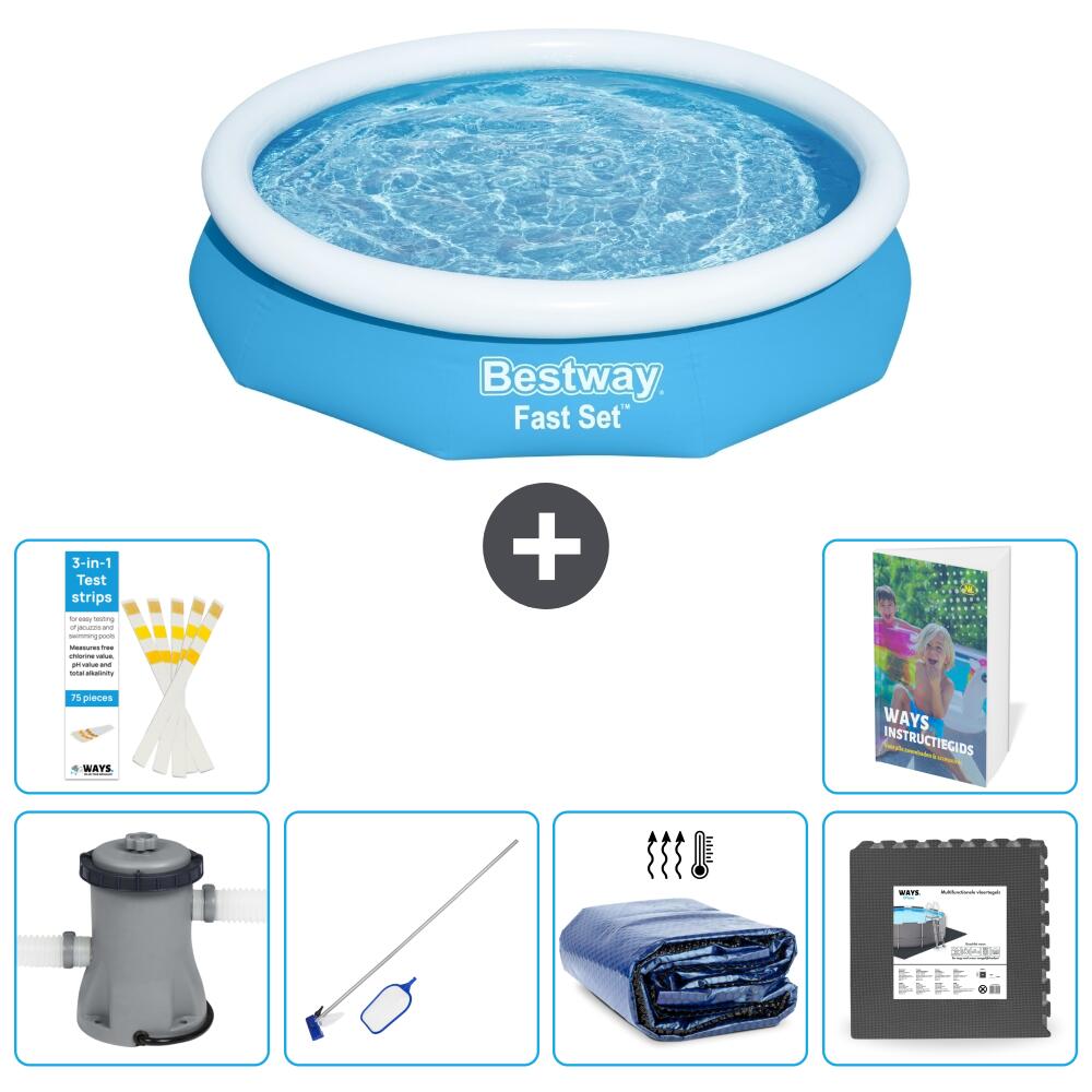 BESTWAY Basen Fast Set Okrągły - 305x66 cm - 7-częściowy S217
