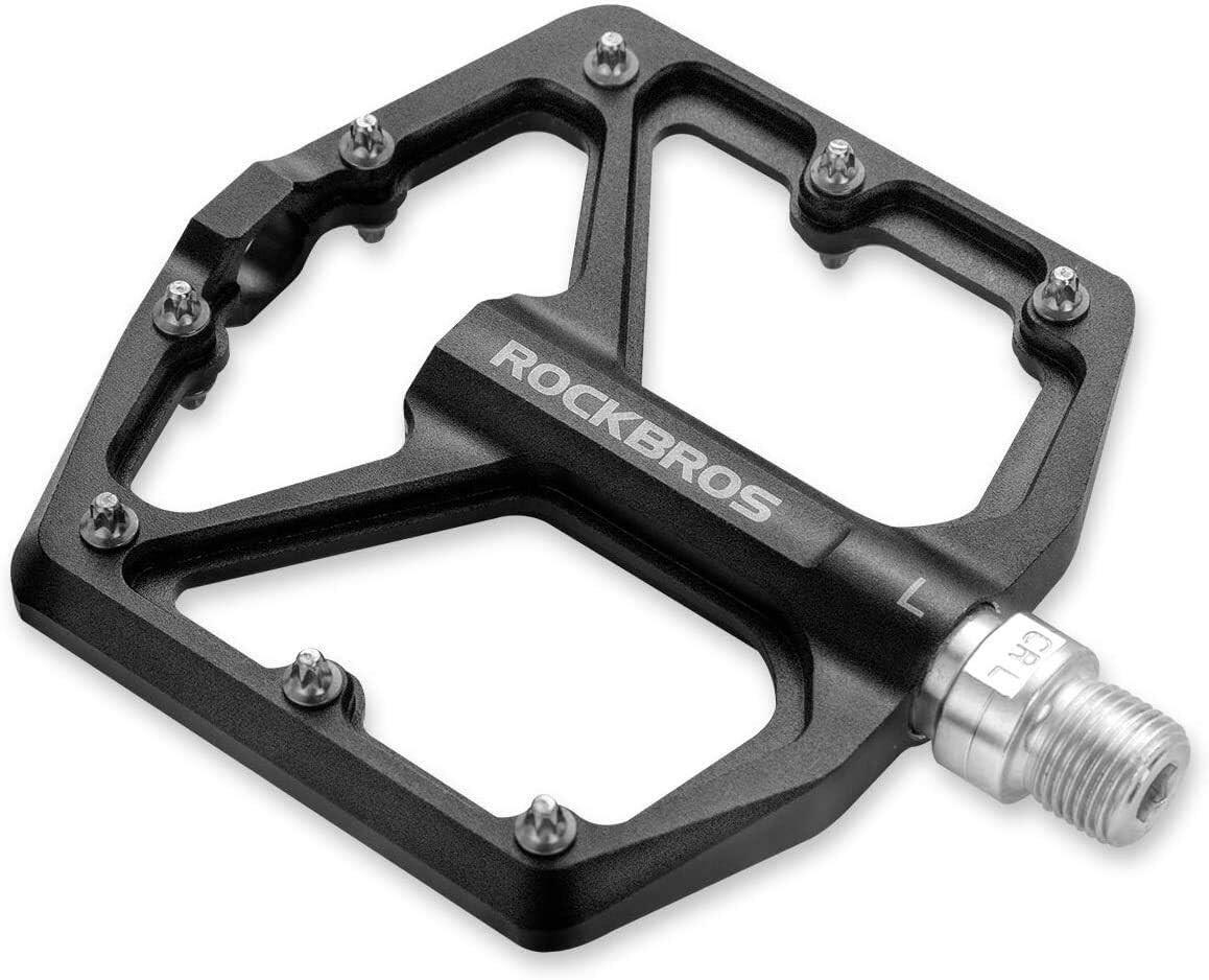 Pedały rowerowe aluminiowe z pinami czarne Rockbros K203-BK