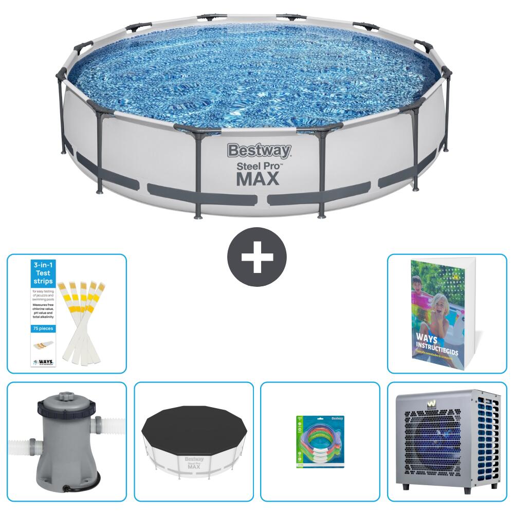 BESTWAY Basen Steel Pro MAX Okrągły - 366x76 cm - 7-częściowy S338