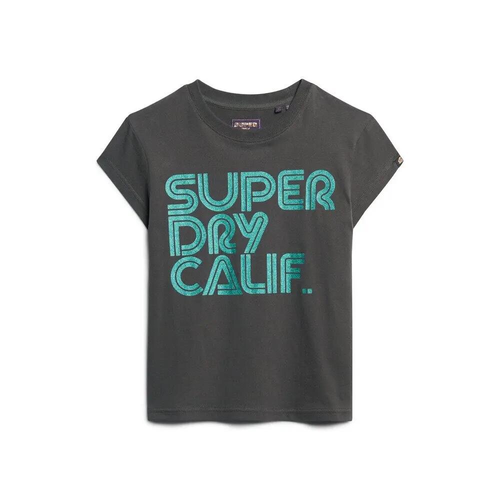 Koszulka damska z błyszczącym logo Superdry Retro