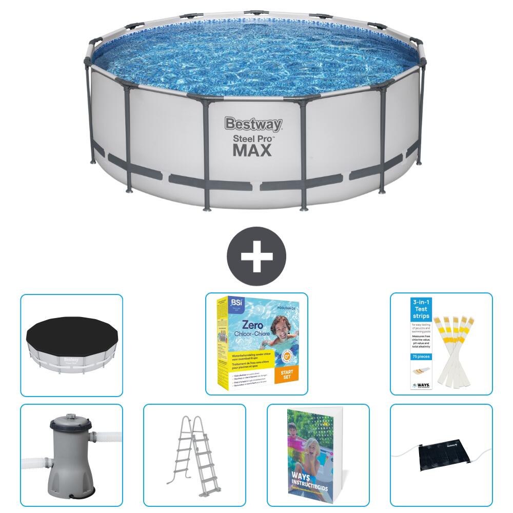 BESTWAY Basen Steel Pro MAX Okrągły - 427x84 cm - 8-częściowy S582