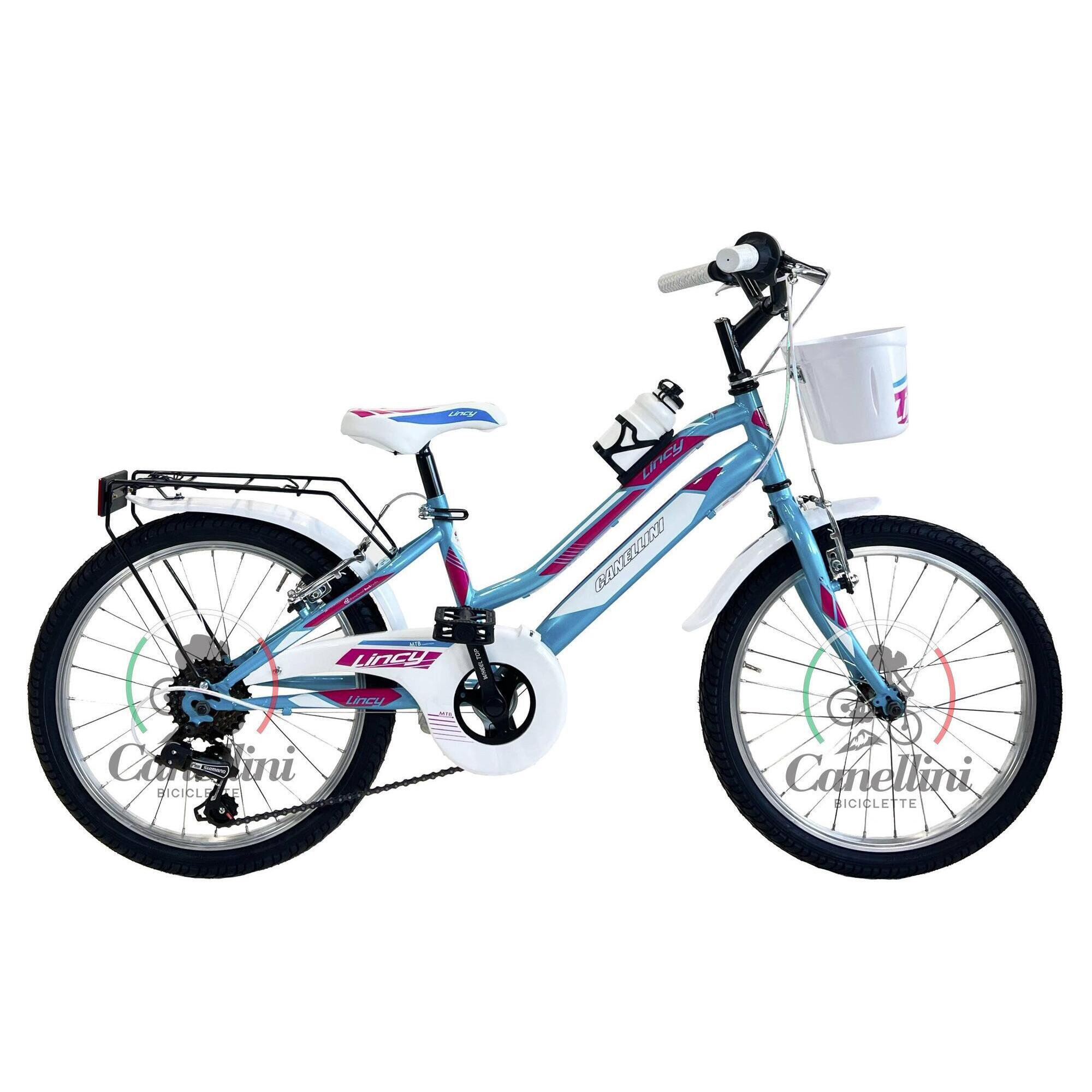 Rower Dziecięcy MTB Canellini LINCY 20 - Błękitny/Fuksja