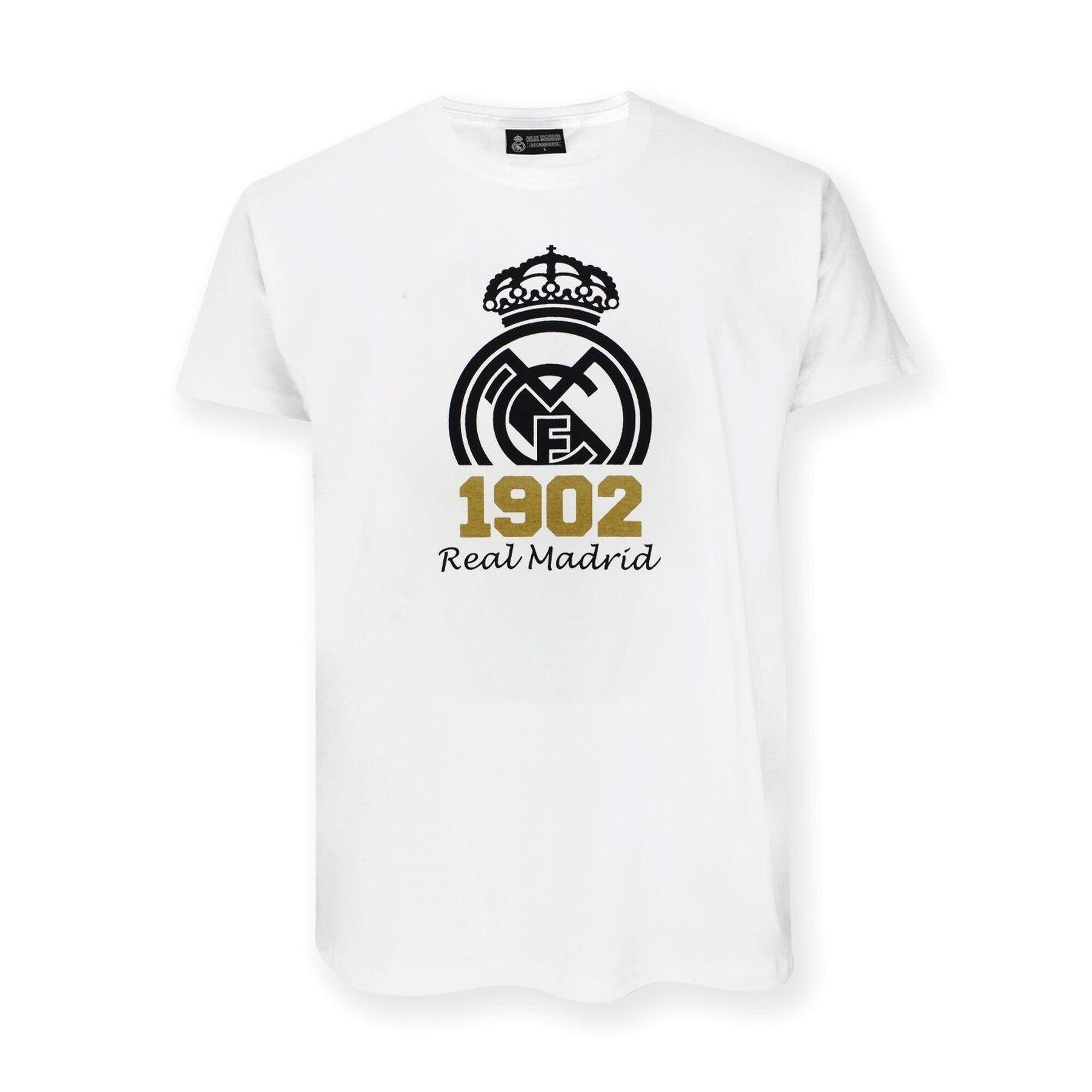 Real Madryt 1902 - biała koszulka z herbem - M