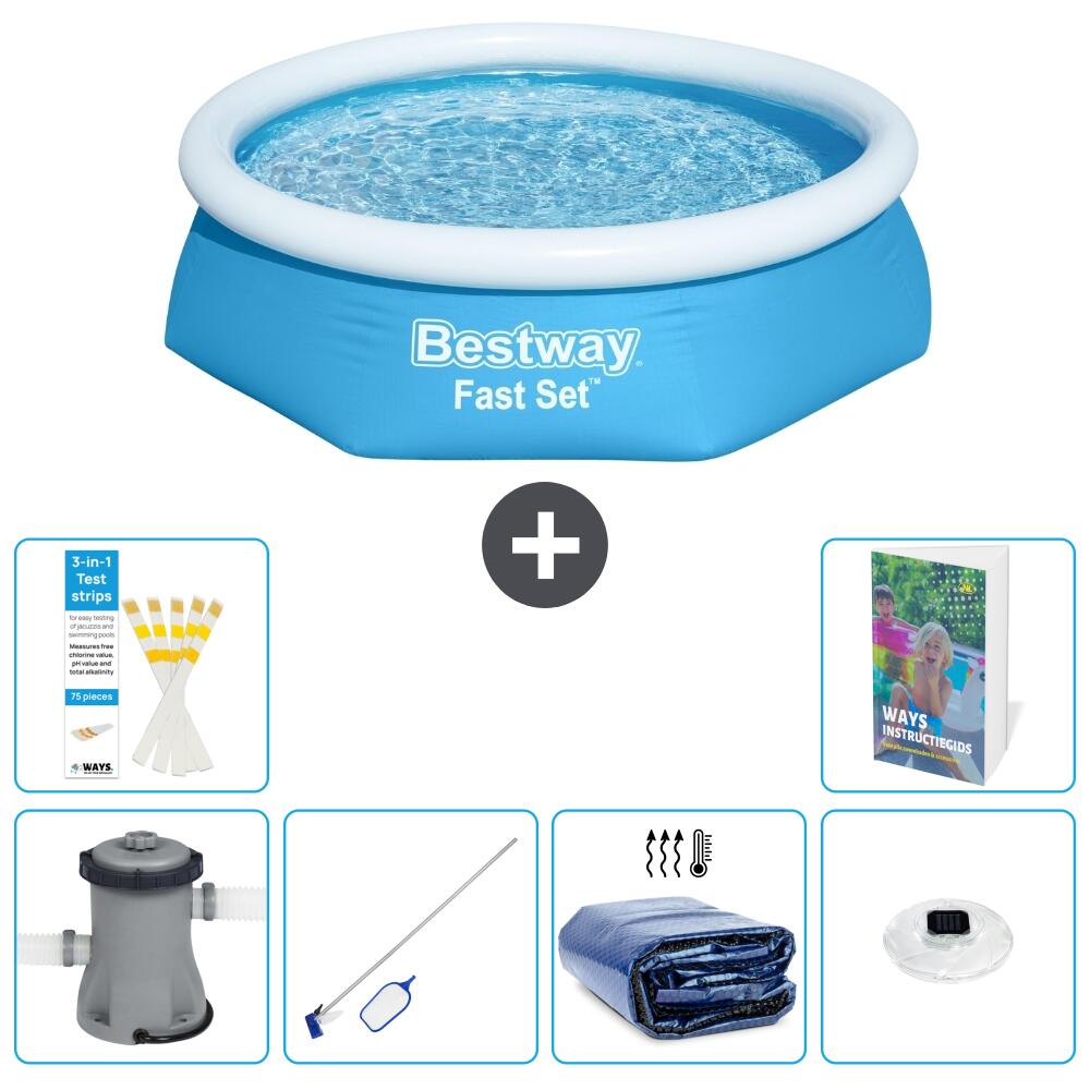 BESTWAY Basen Fast Set Okrągły - 244x61 cm - 7-częściowy S305