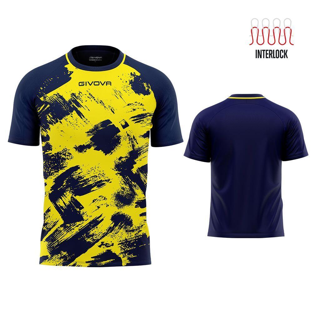 Koszulka Givova Art Sports Fluo Żółto-Niebieska M