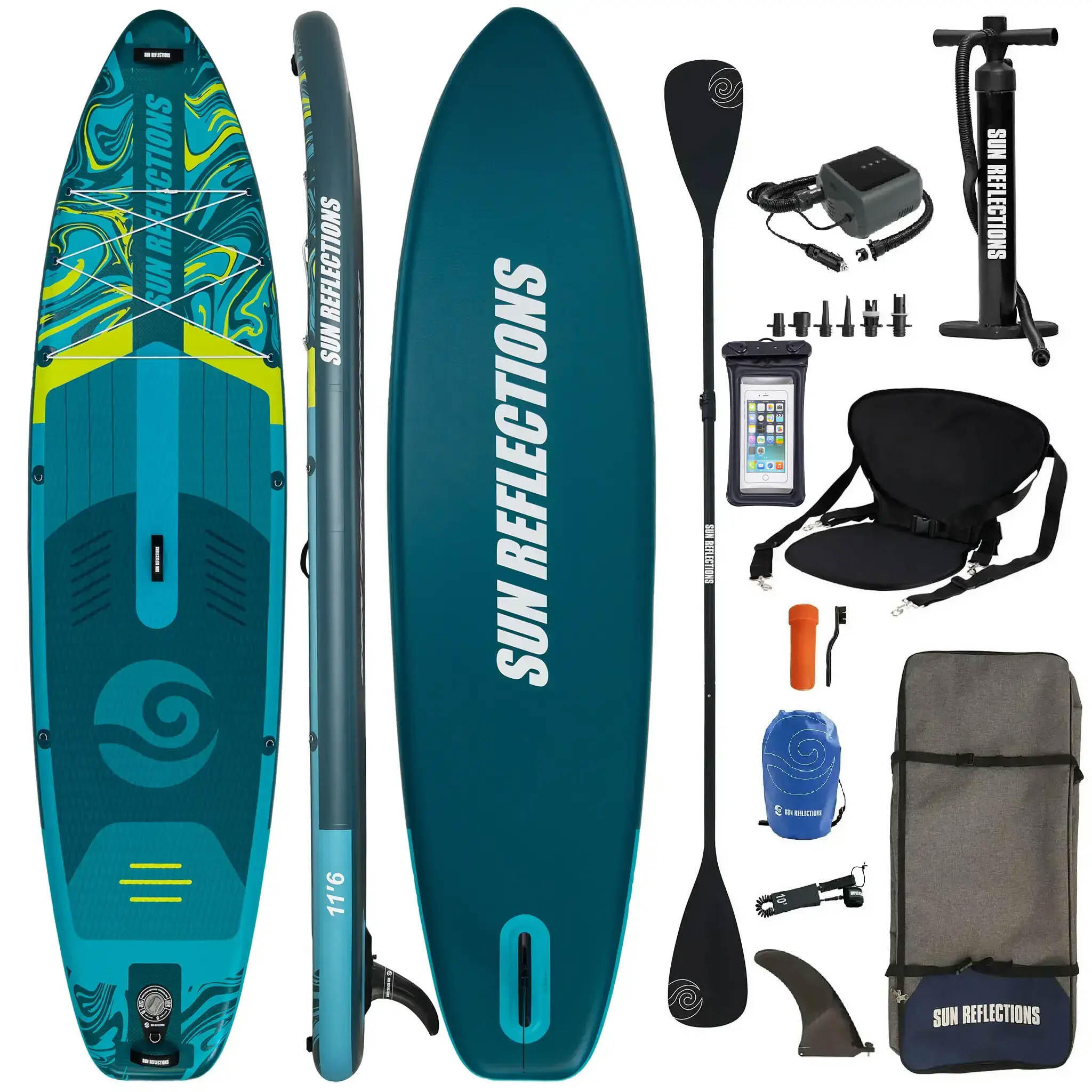 Deska Sup Pompowana Sun Reflections L 11'6 Combo Emerald Drift + PBG 6