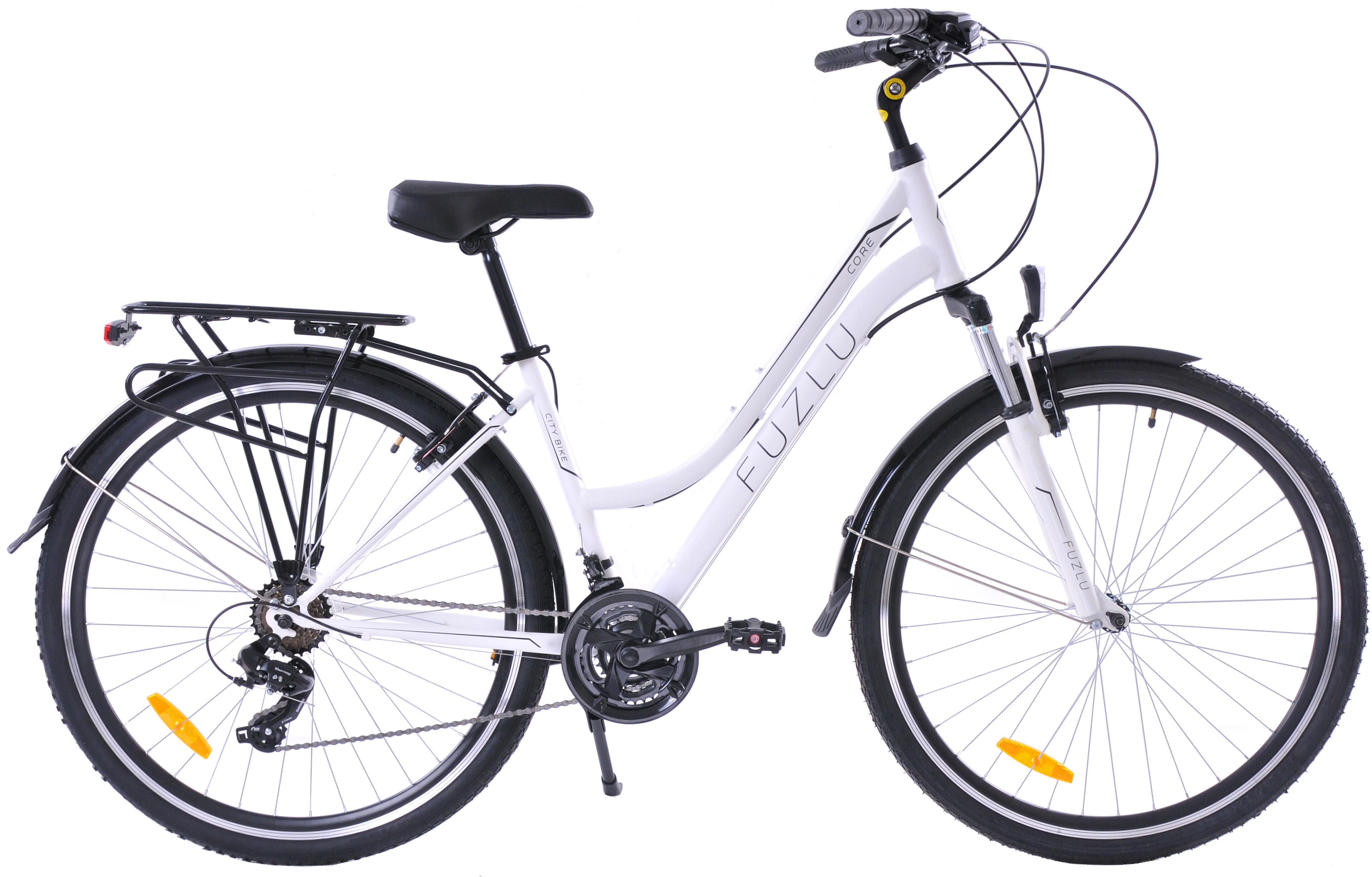 Rower trekkingowy 28 Fuzlu Core Lady amor. 18 biały/czarny/czarny mat