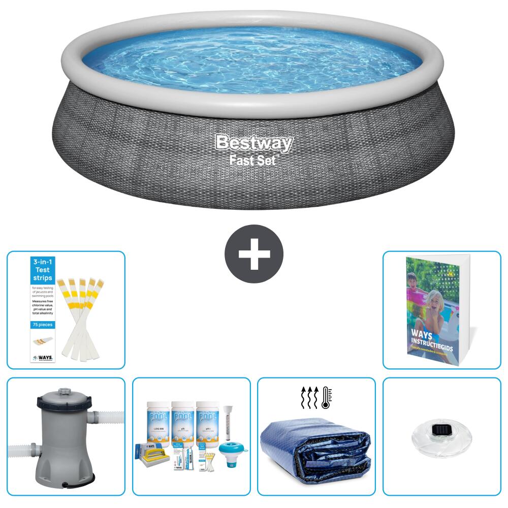BESTWAY Basen Fast Set Okrągły - 457x84 cm - 7-częściowy S228