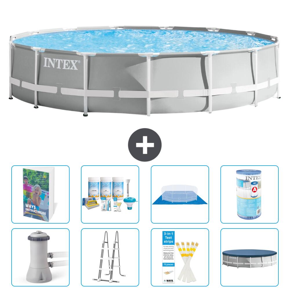 INTEX Basen Prism Frame Okrągły - 457x107 cm - 9-częściowy S556