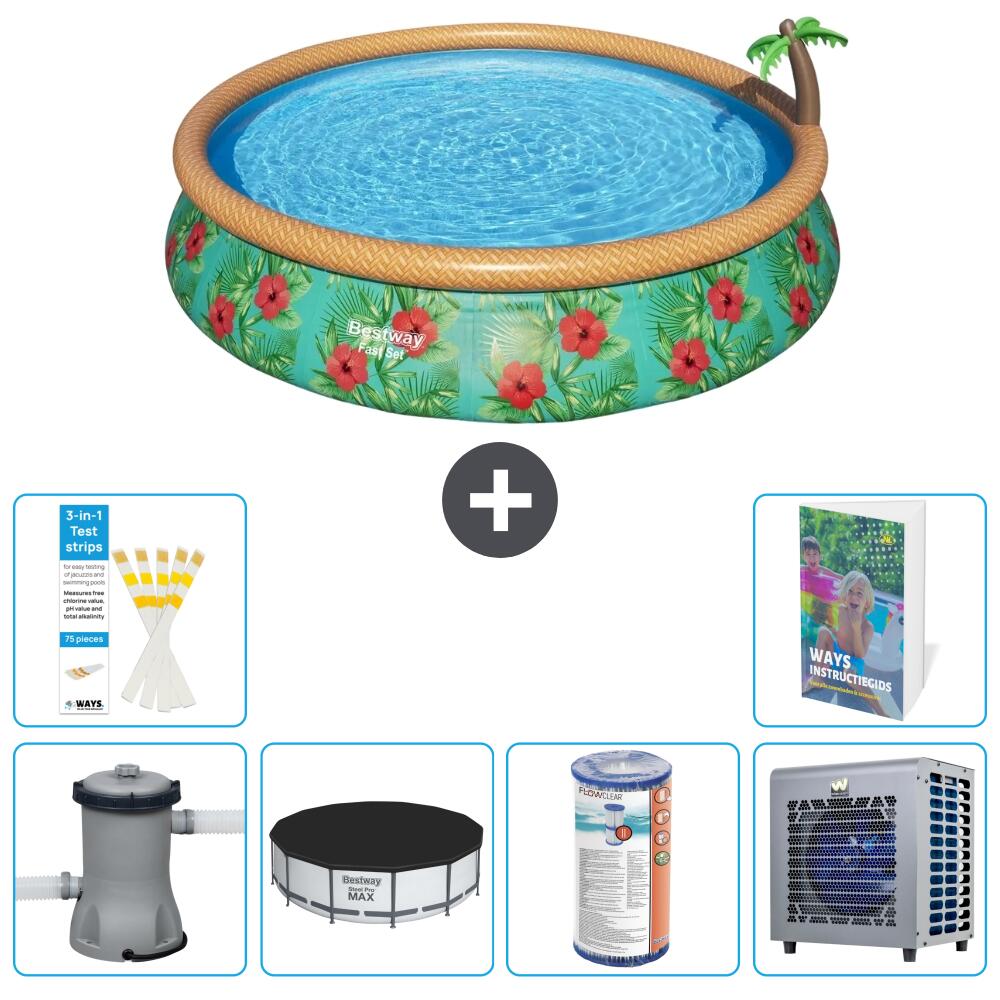 BESTWAY Basen Fast Set Okrągły - 457x84 cm - 7-częściowy S203