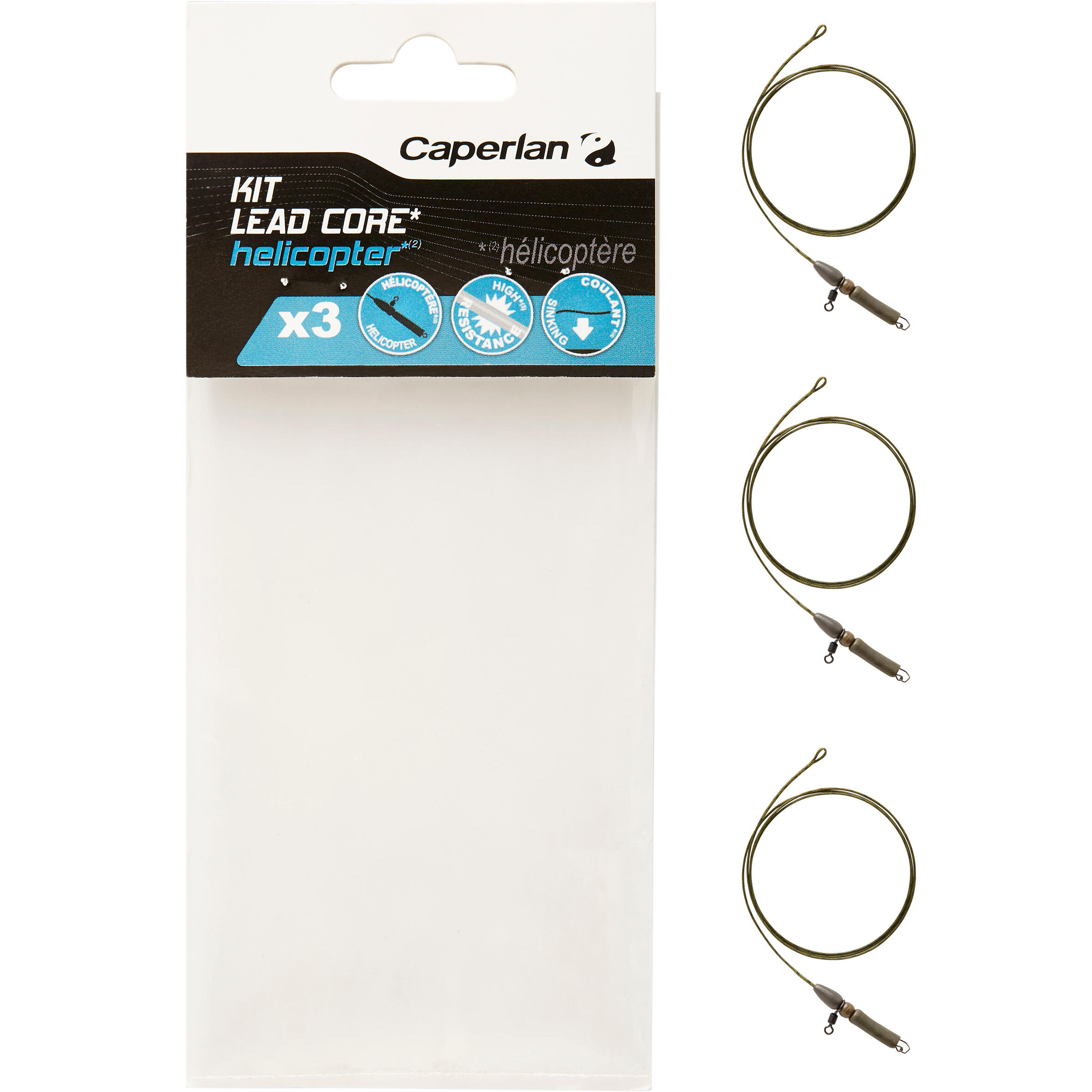 Zestaw Caperlan Leadcore Helicoptere oliwkowy