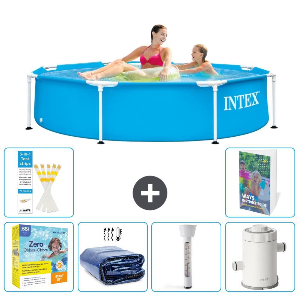 INTEX Basen ze stelażem Okrągły - 244x51 cm - 7-częściowy S10