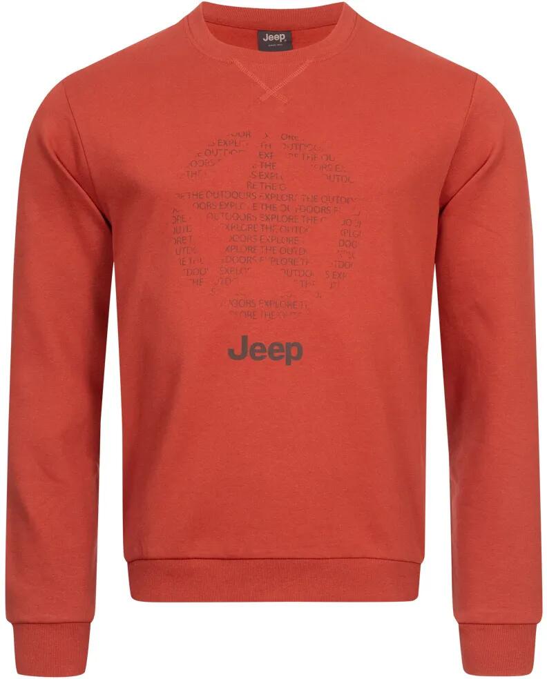 Męska bluza z okrągłym dekoltem Jeep Star, cała pomarańczowa