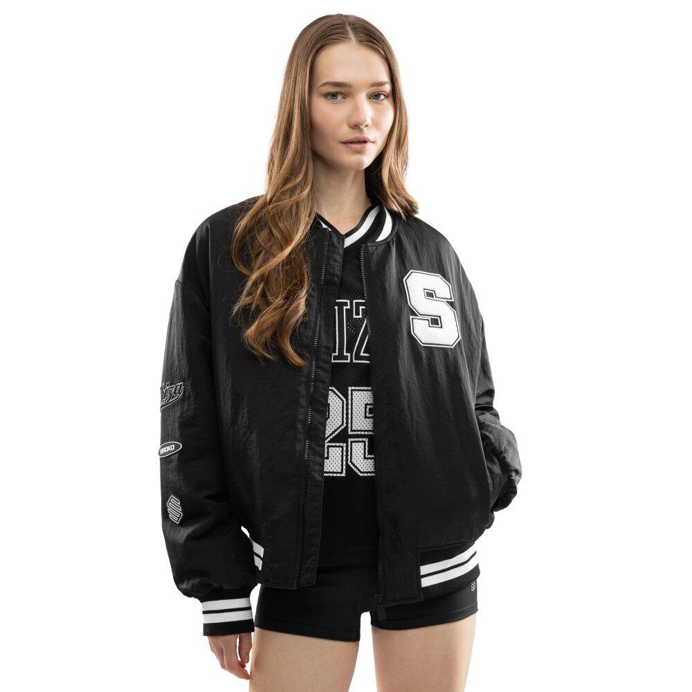 Damska bejsbolowa kurtka bomberka Siroko IBZ Hoop Black-W