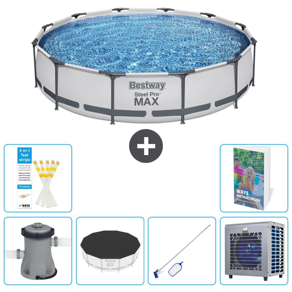 BESTWAY Basen Steel Pro MAX Okrągły - 366x76 cm - 7-częściowy S283