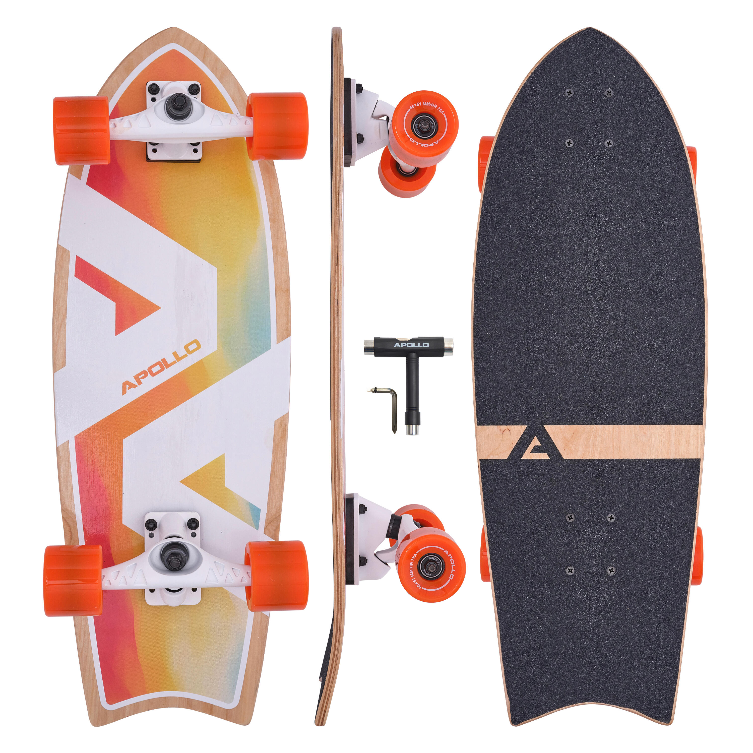 Surf Deskorolka Dzieci 6+, Dorosłych - Mini Longboard, Deskorolka Trening