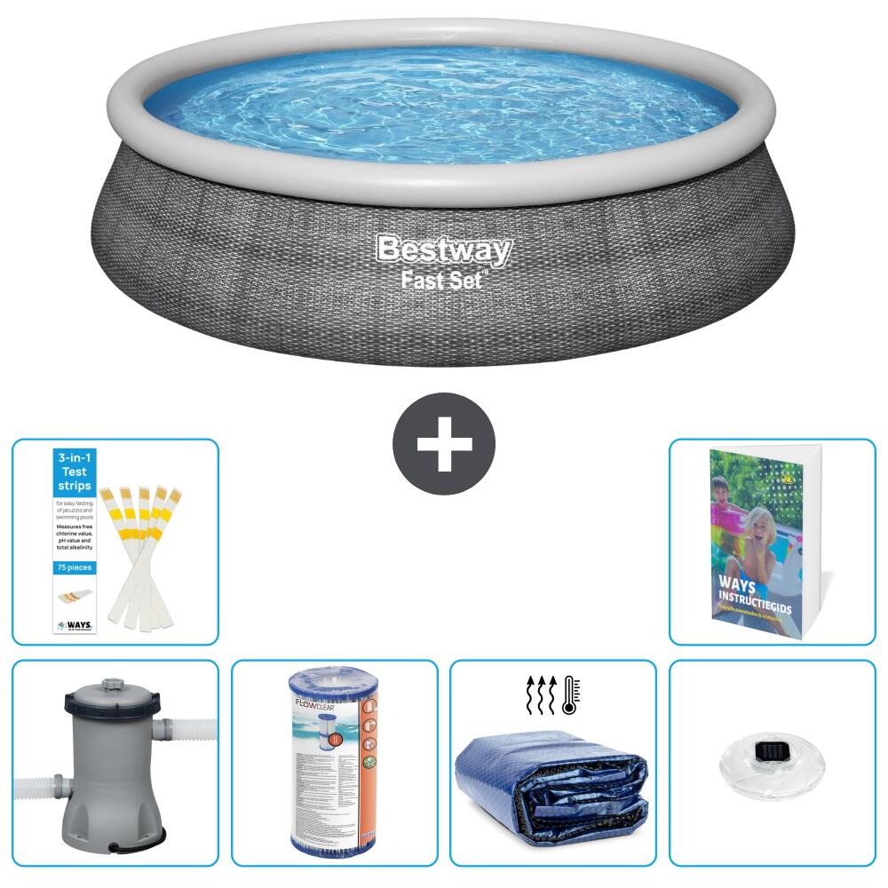 BESTWAY Basen Fast Set Okrągły - 457x84 cm - 7-częściowy S275