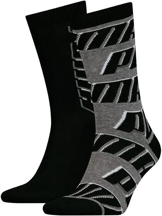 Skarpetki Puma Sock All Over Logo 2 szt. Czarny Czarny 35-38