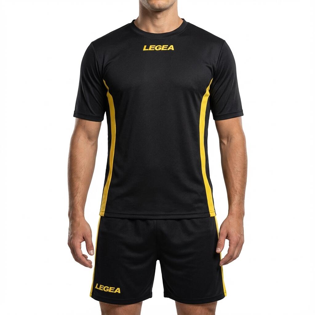 Męski Running Zestaw Rozgrzewkowy Czarny-Żółty Legea