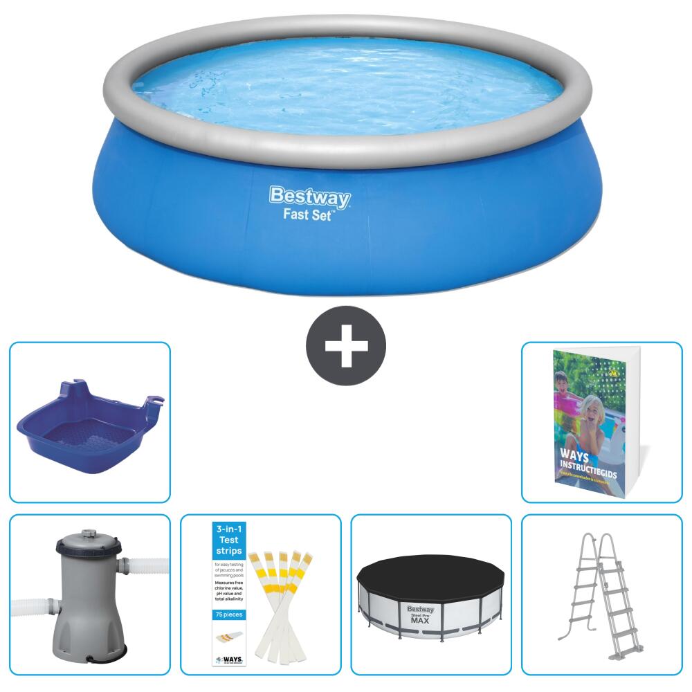 BESTWAY Basen Fast Set Okrągły - 457x122 cm - 7-częściowy S488