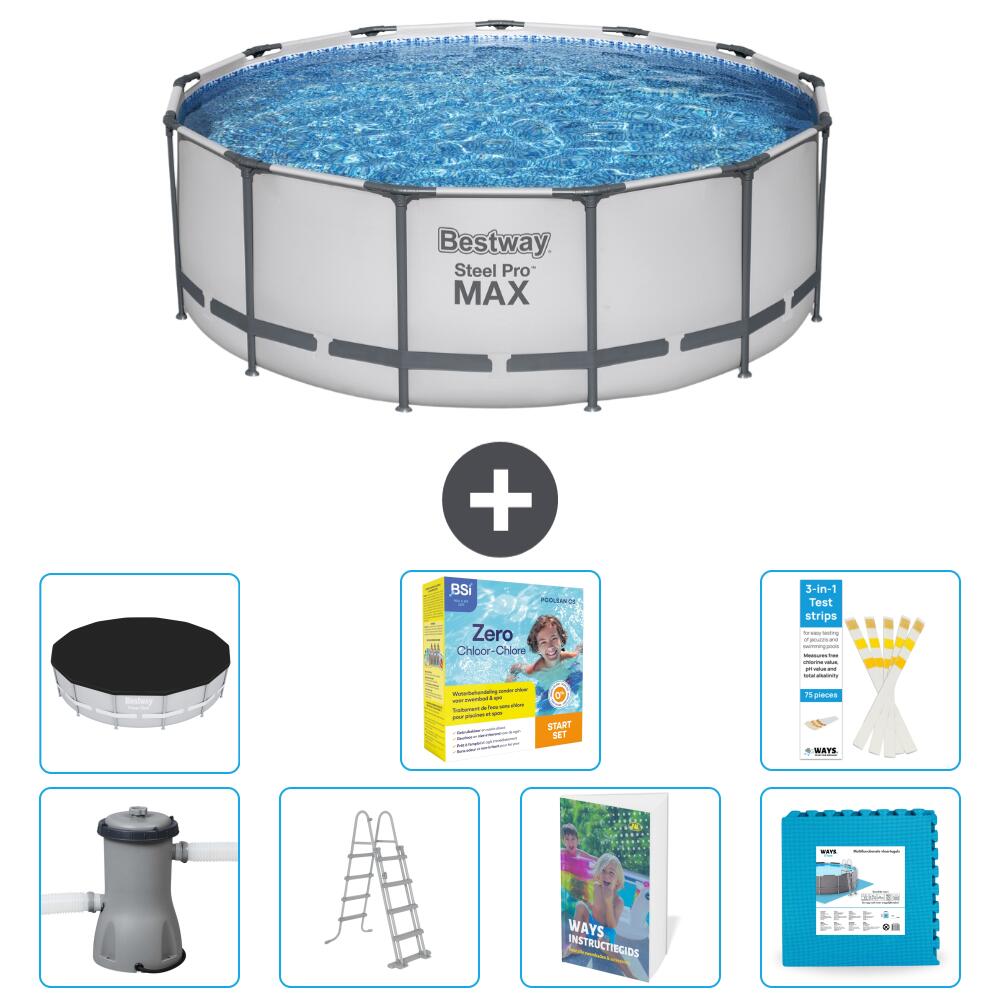 BESTWAY Basen Steel Pro MAX Okrągły - 427x84 cm - 8-częściowy S566