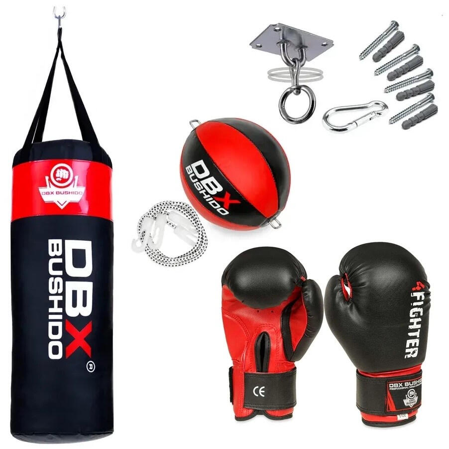 Worek Bokserski Rękawice + Piłka bokserska DBX Bushido Junior